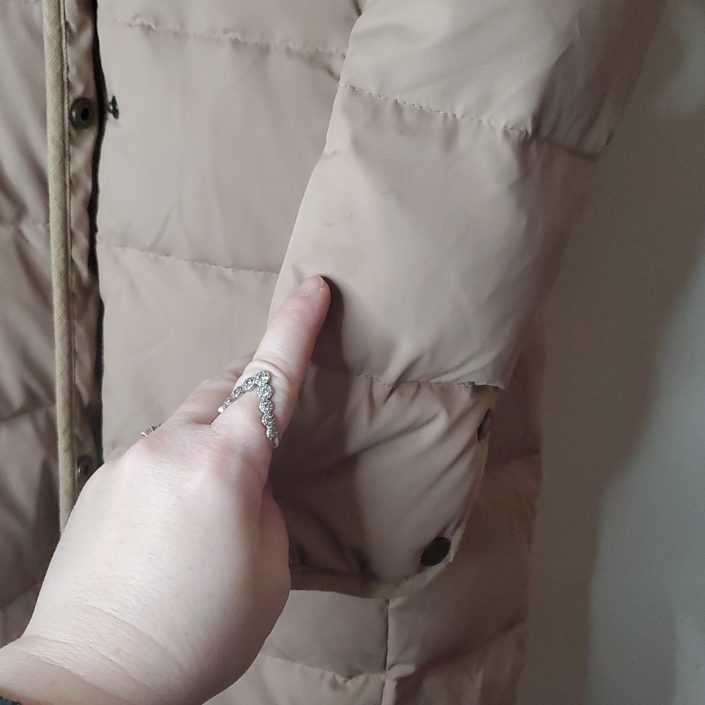 Womens Lauren Ralph Lauren Down Puffer Coat Size Medium Neutral Colored - Picture 12 of 16